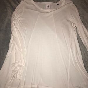 White CAbi swing tee xs